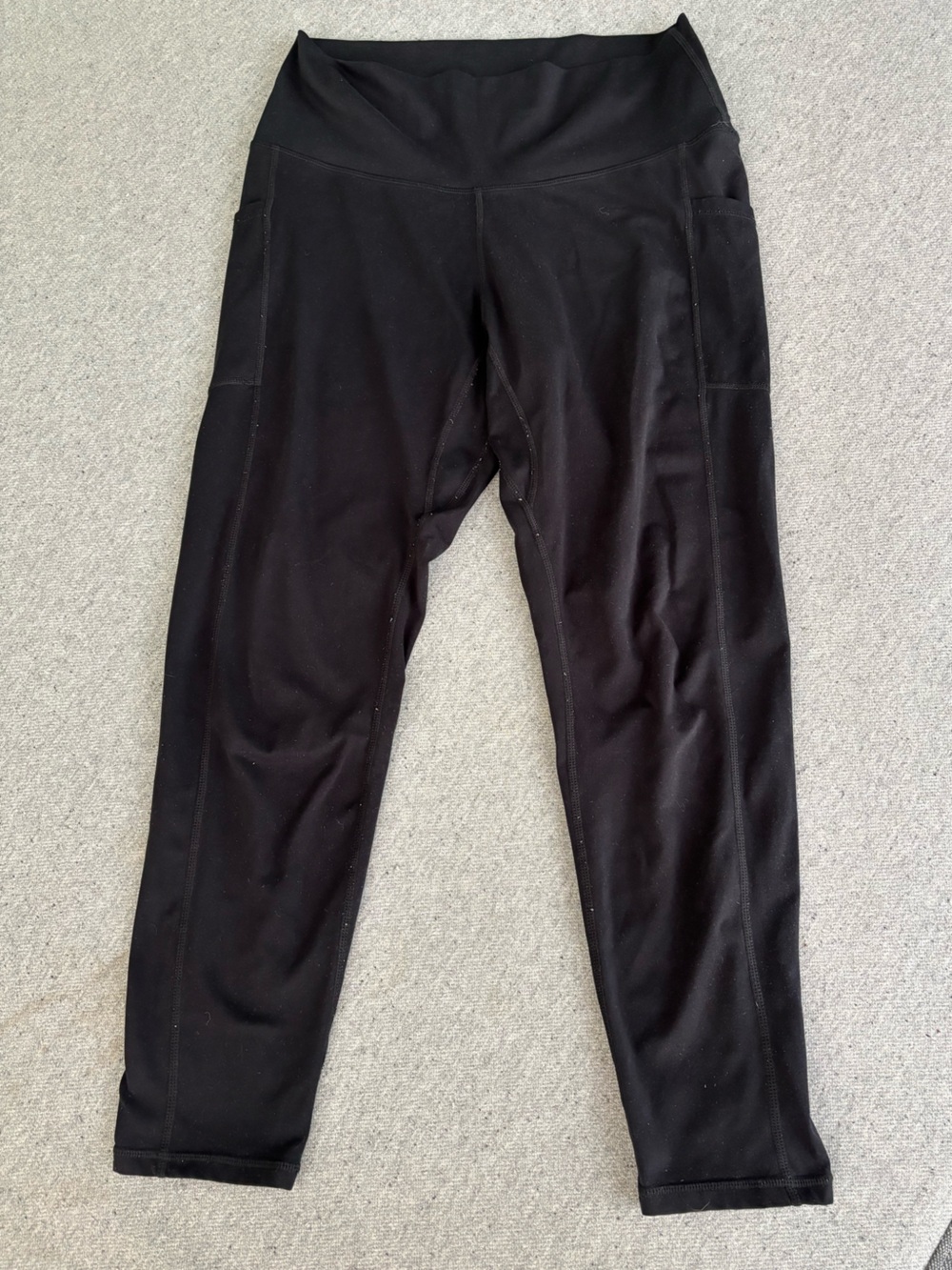 Womens Super Stretchy Buttery soft Black Yoga Pants with pockets Set of 3 Large